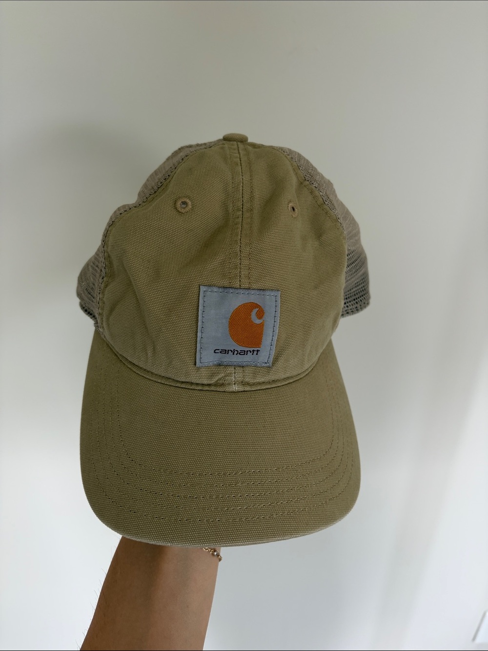 Carhartt Tan Mesh-Back Logo Baseball Cap